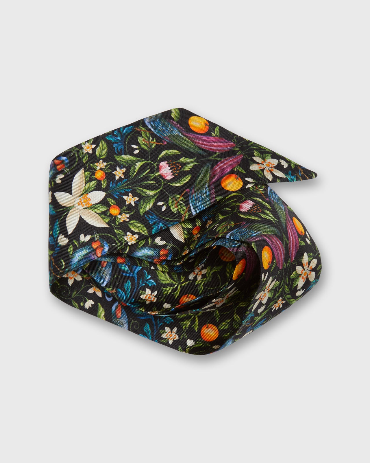 Silk Tied Up Scarf in Forbidden Fruit Liberty Fabric Silk Twill