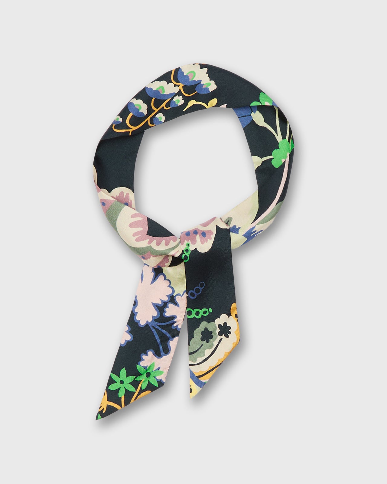 Silk Tied Up Scarf in Pink/Multi Floral Symphony Silk Twill Liberty Fabric