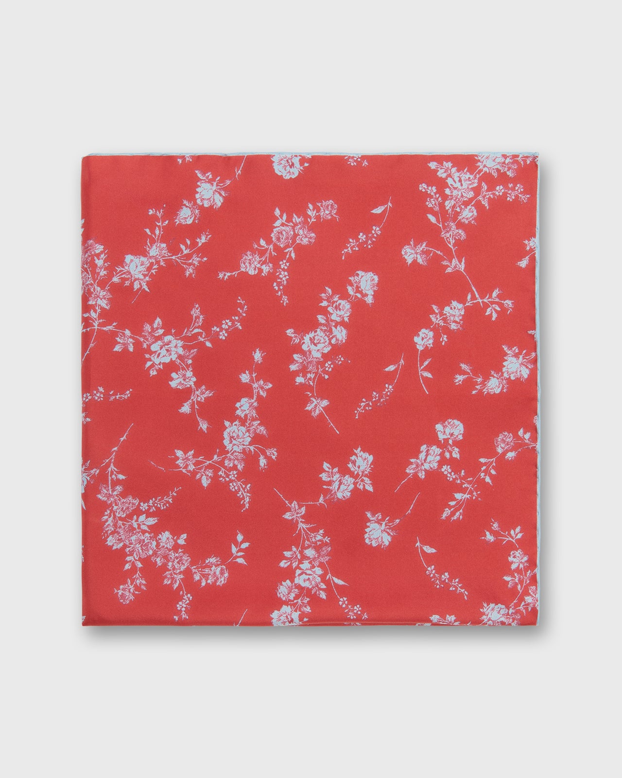 Medium Hand-Rolled Silk Scarf in Red Elizabeth Sketch Liberty Fabric