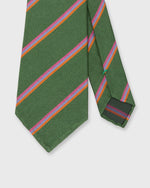 Load image into Gallery viewer, Silk Woven Tie in Green/Orange/Peri Multi Stripe
