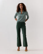 Load image into Gallery viewer, Kendall Flare 5-Pocket Jean in Spruce Stretch Velveteen
