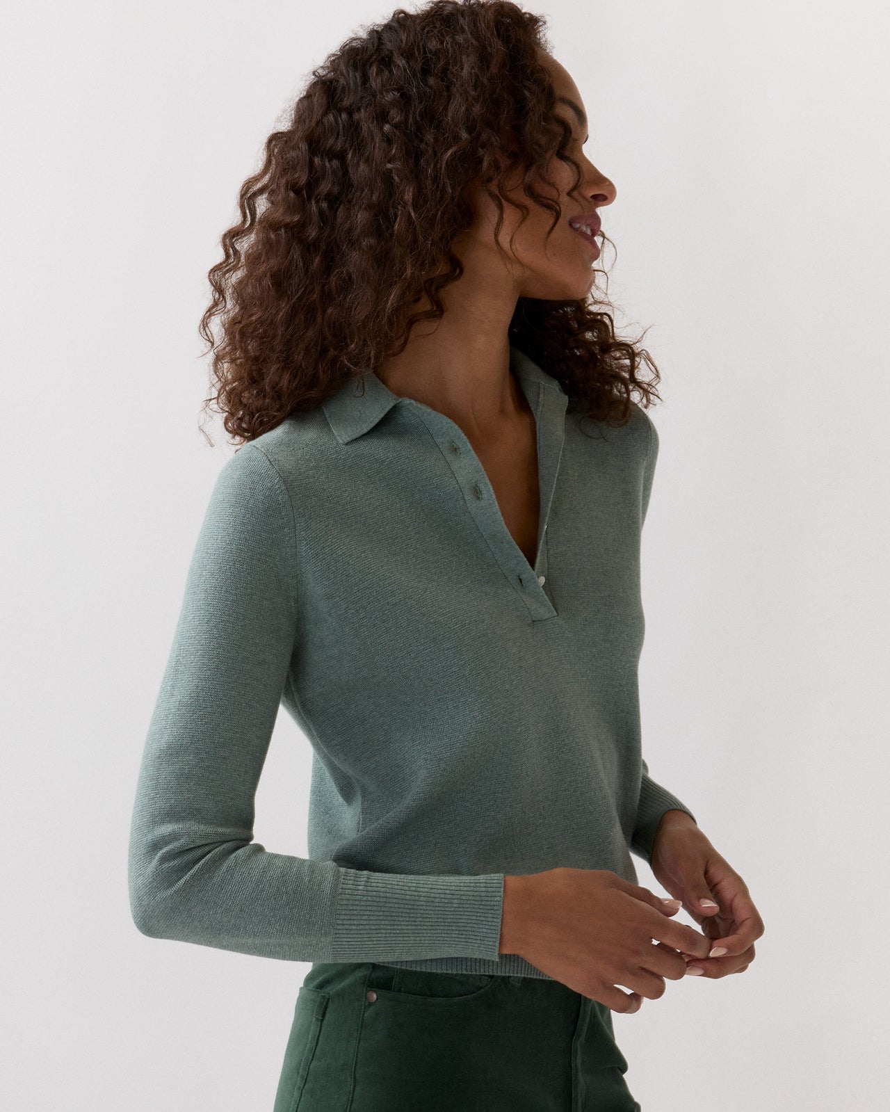 Connor Sweater in Sage Cotton/Silk