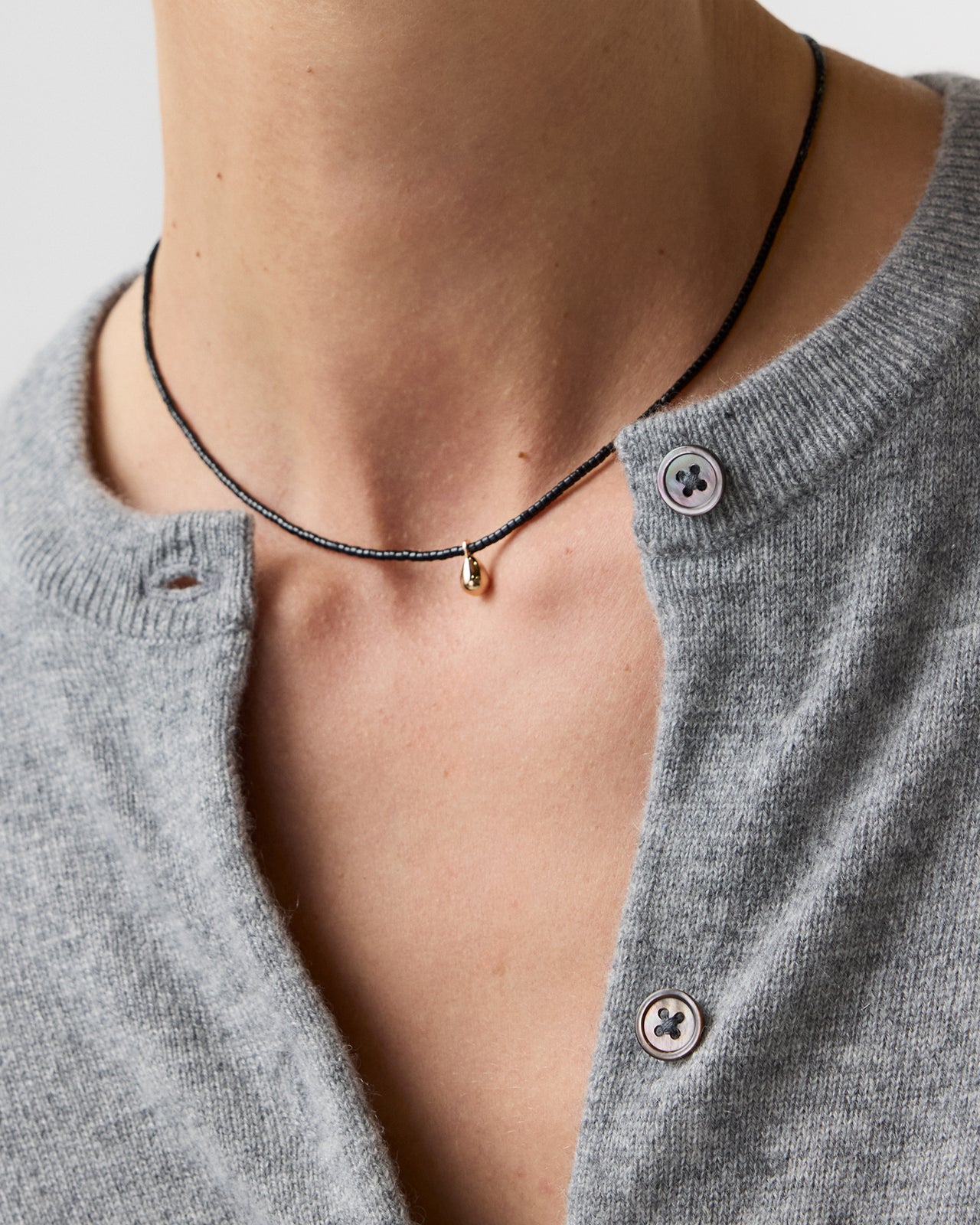 Miyuki Beads Necklace in Black/Gold