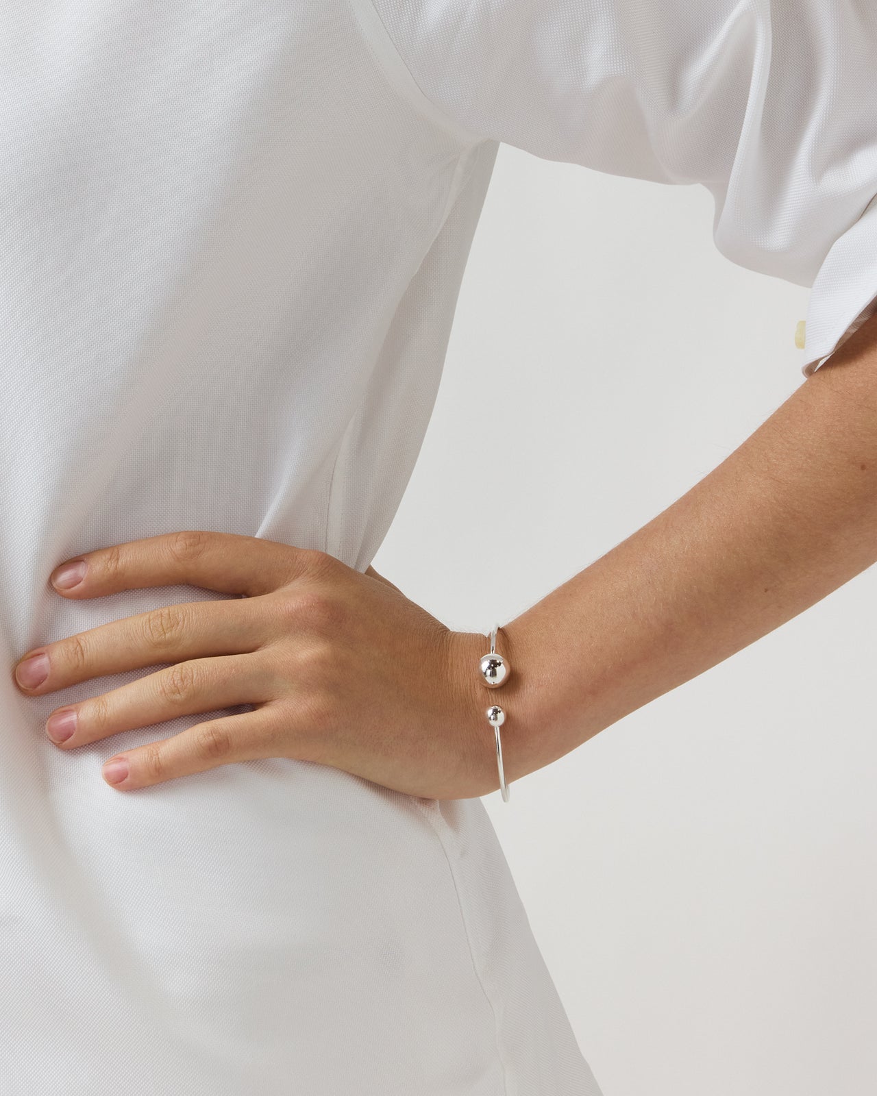 Ball Cuff Bracelet in Silver