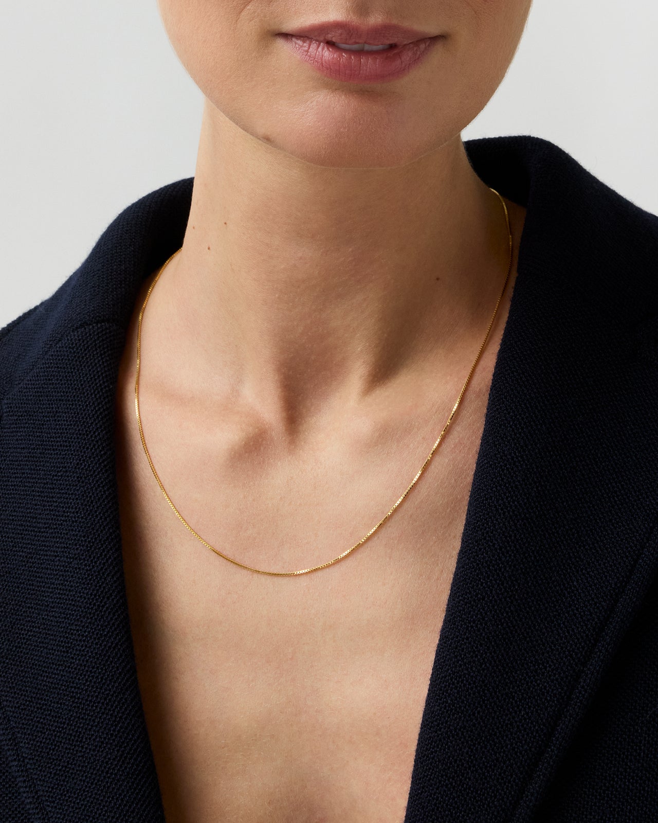 Box Chain Necklace in Gold