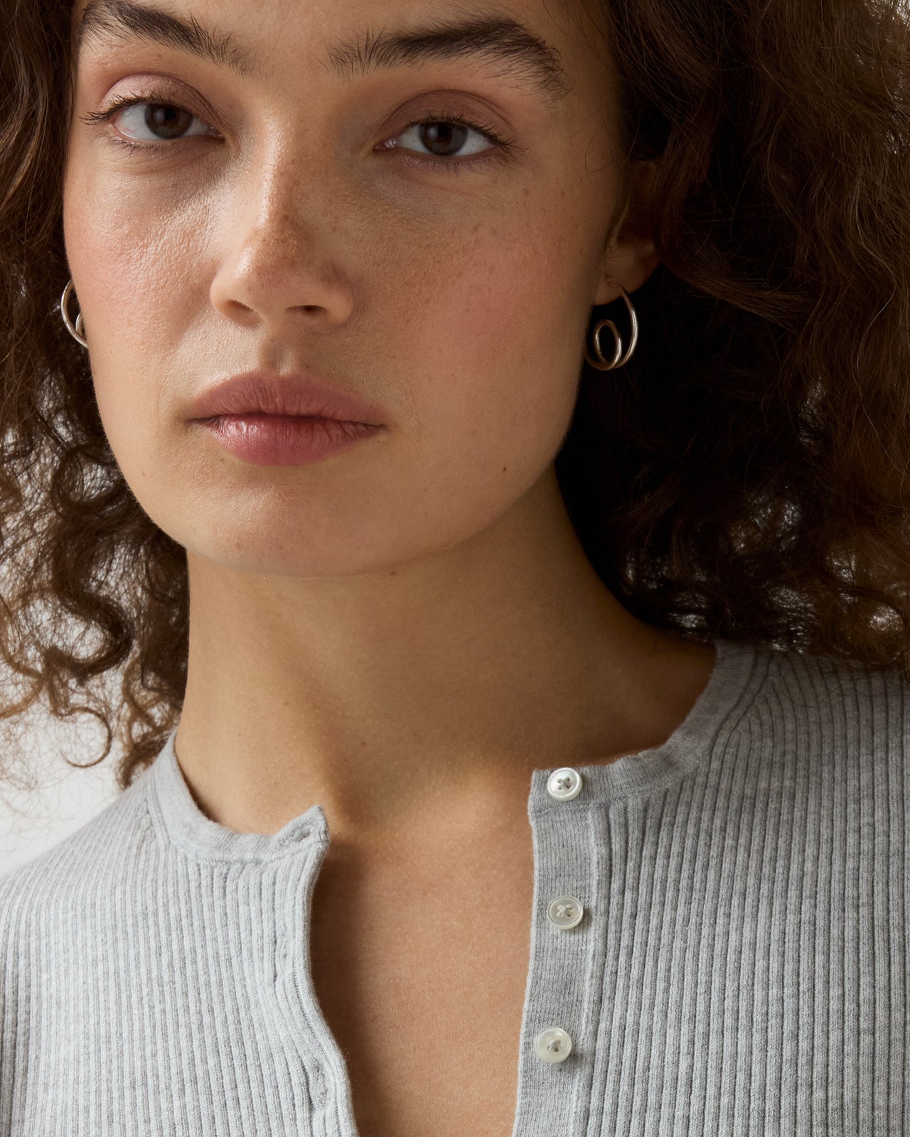 Loop Hoop Earrings in Silver