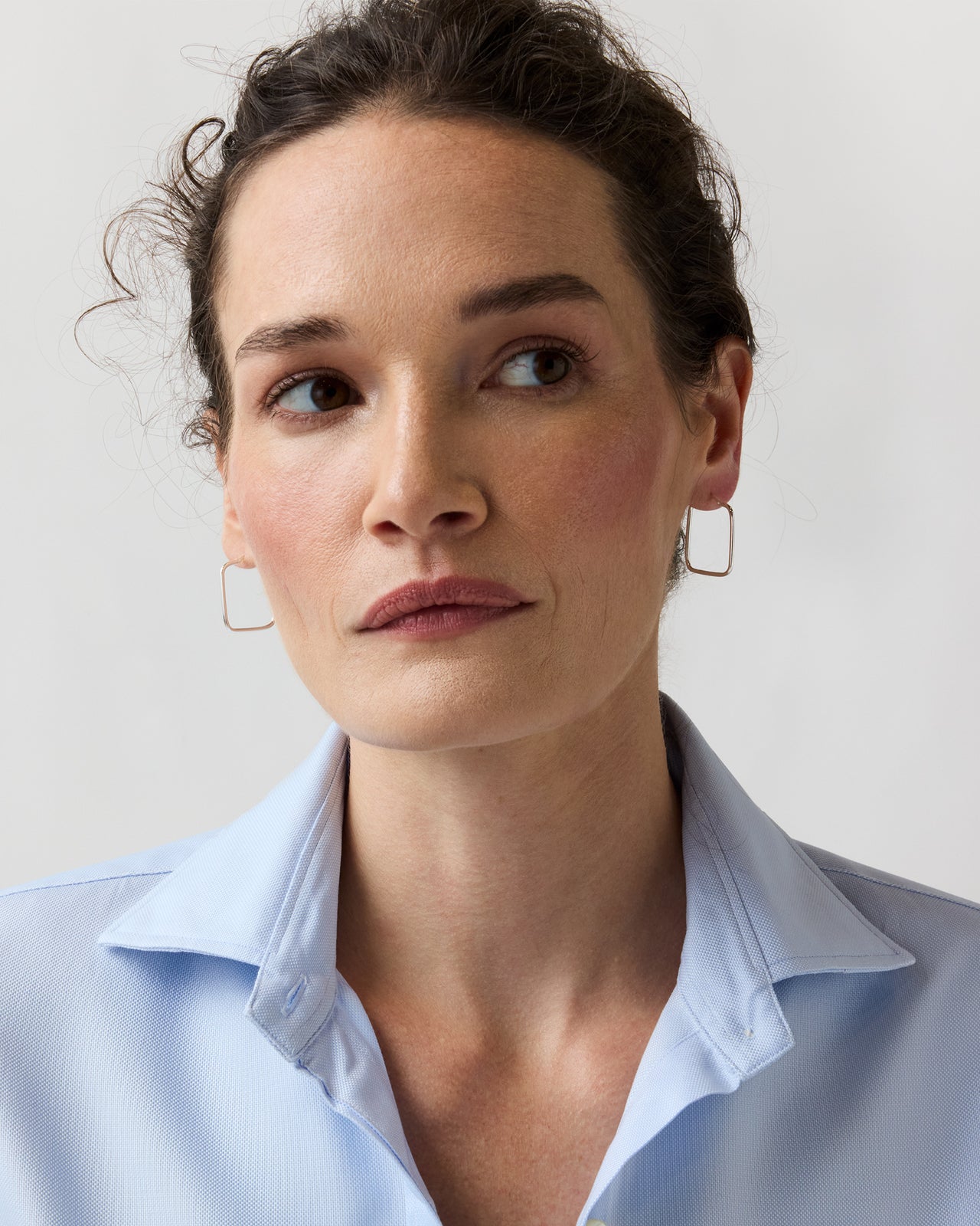 Square Hoop Earrings in Silver