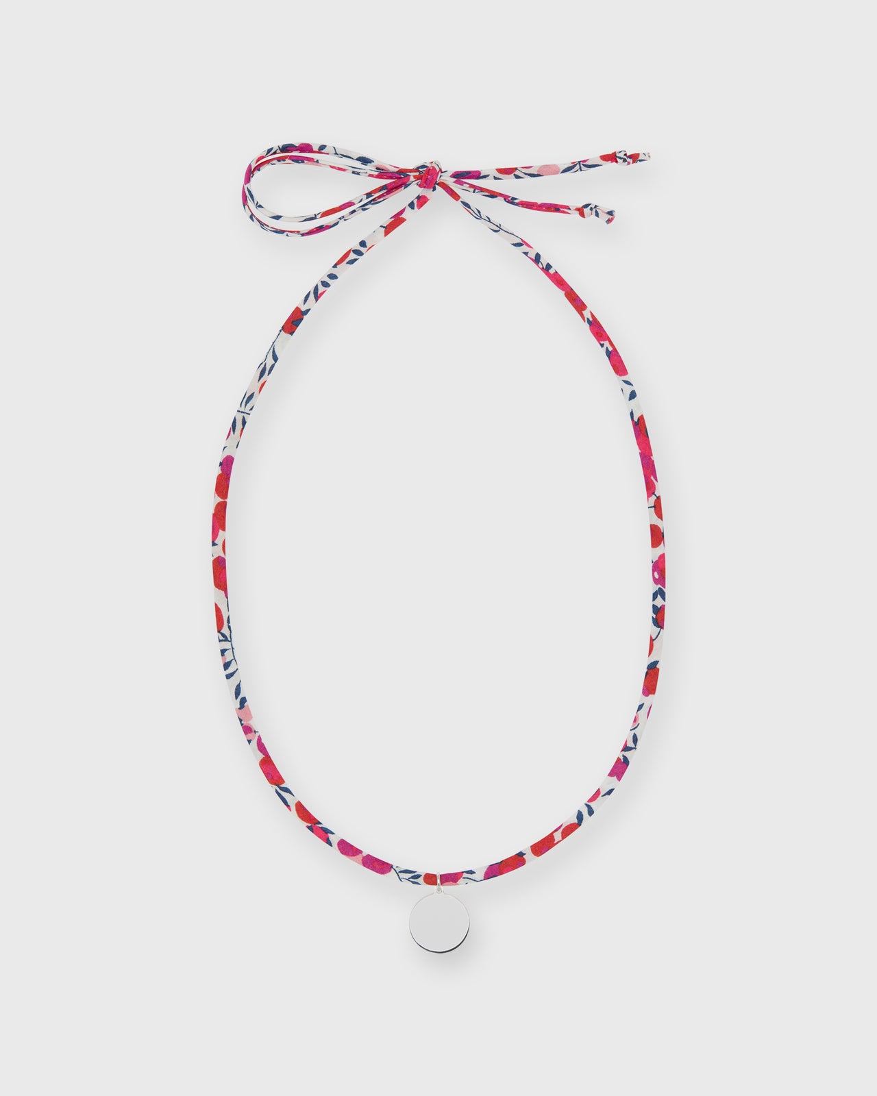 Circle Pendant Necklace in Red Wiltshire Liberty