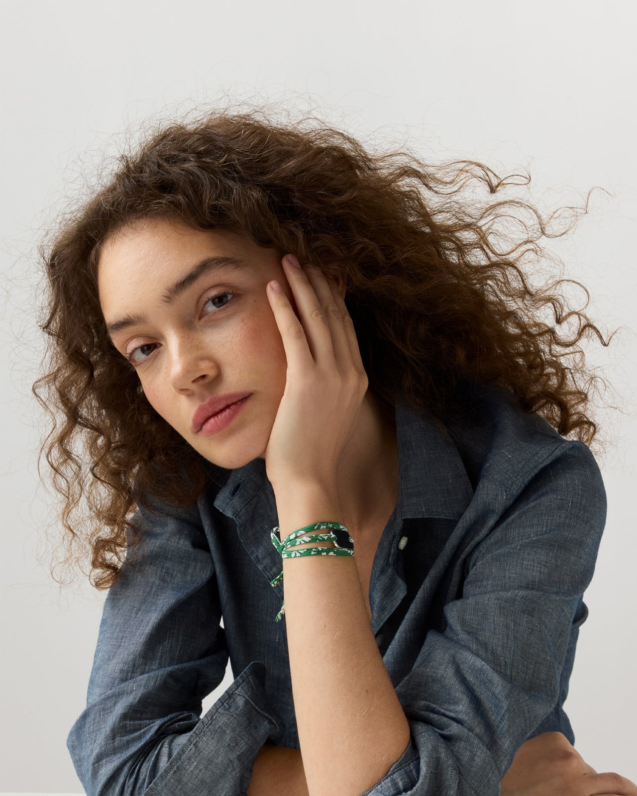 Flat Charm Wrap Bracelet in Green Capel Liberty