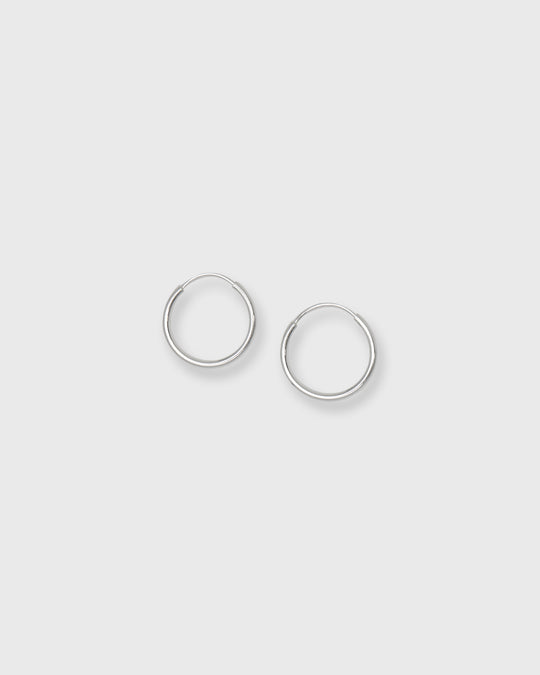 Tiny Sleeper Hoop Earrings in Silver