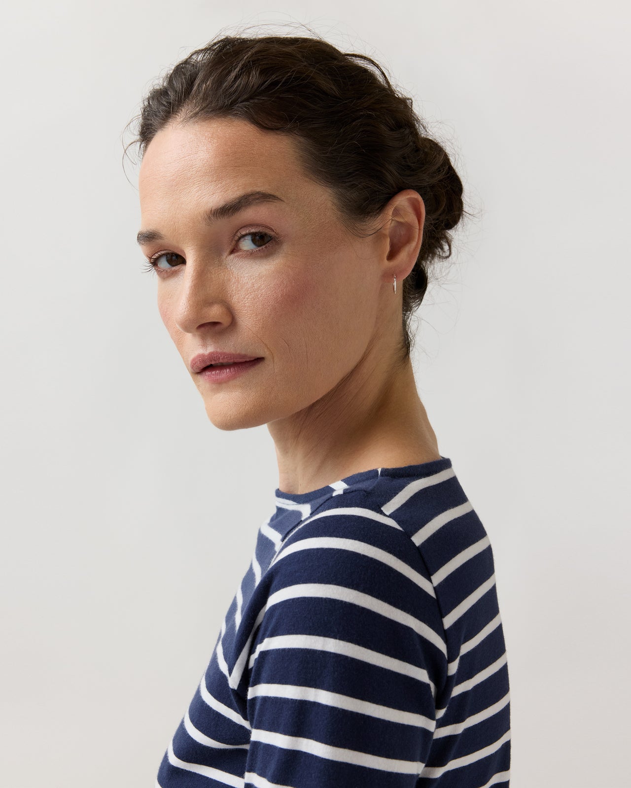 Tiny Sleeper Hoop Earrings in Silver