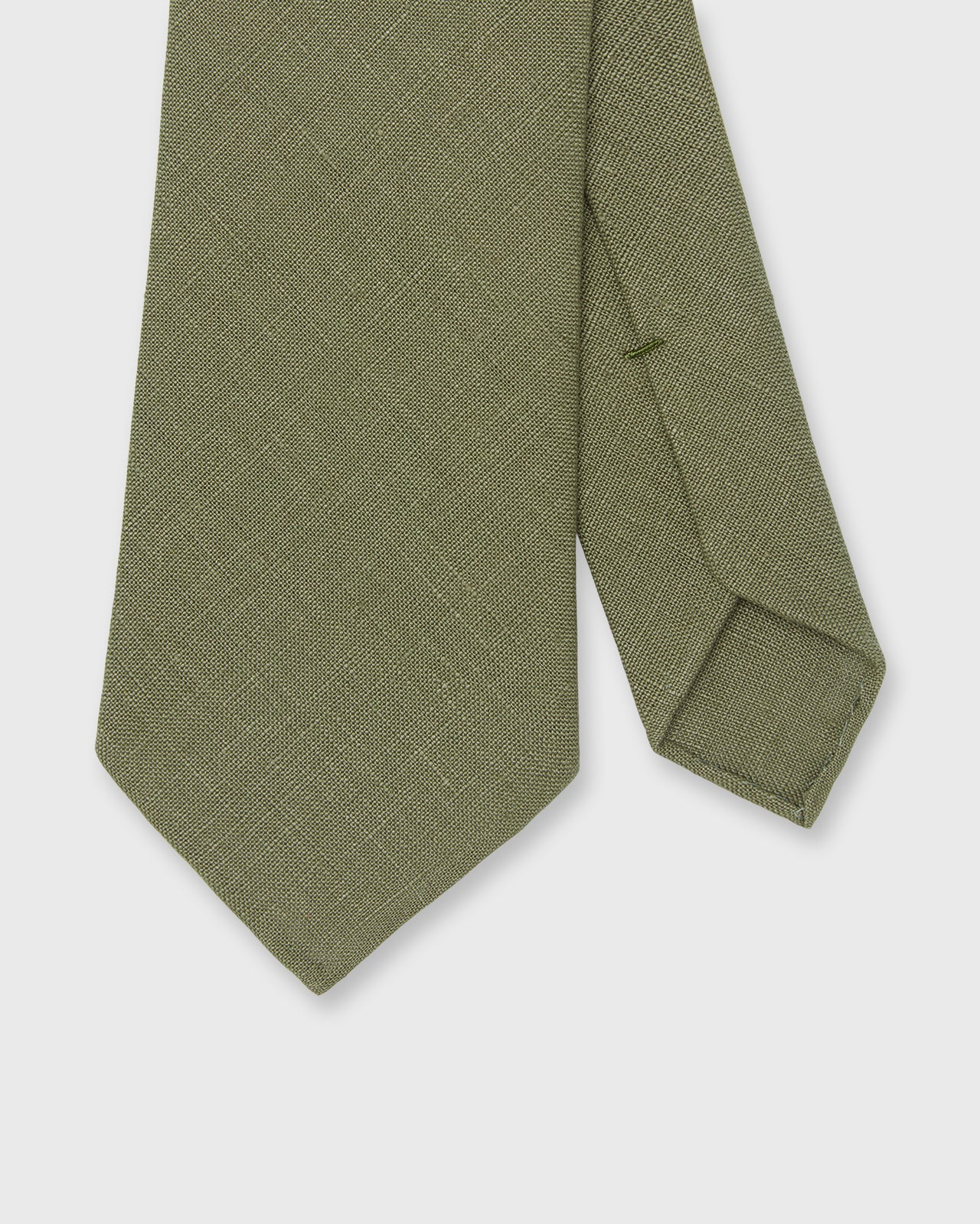 Hand-Rolled Linen Woven Tie in Summer Olive