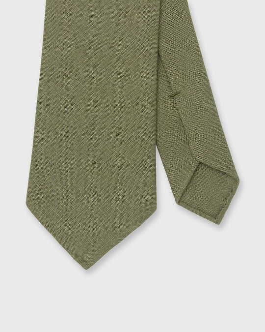 Linen Woven Tie in Summer Olive