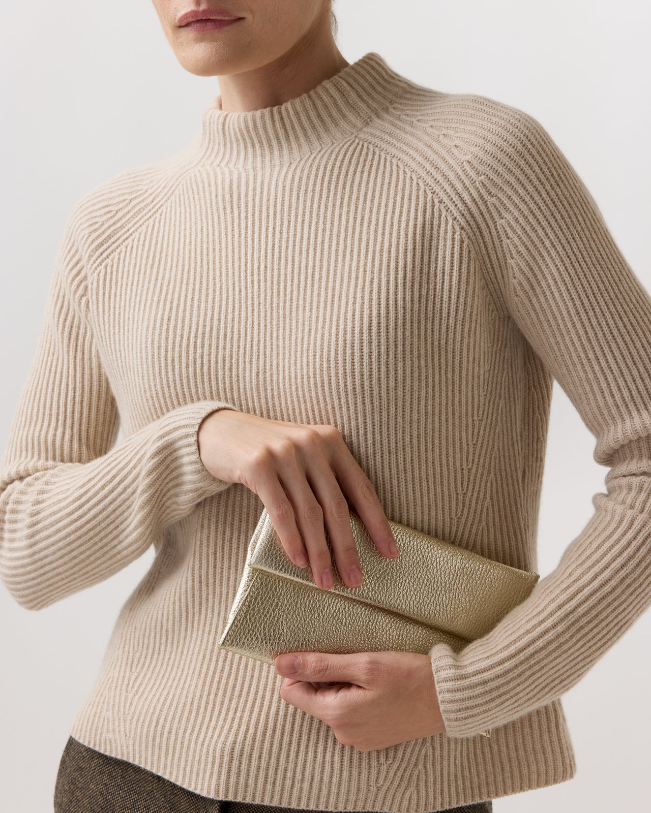 Paige Clutch in Platino Leather
