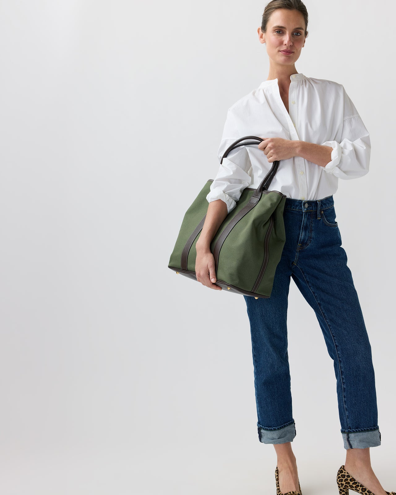 Weekend Tote in Olive Canvas