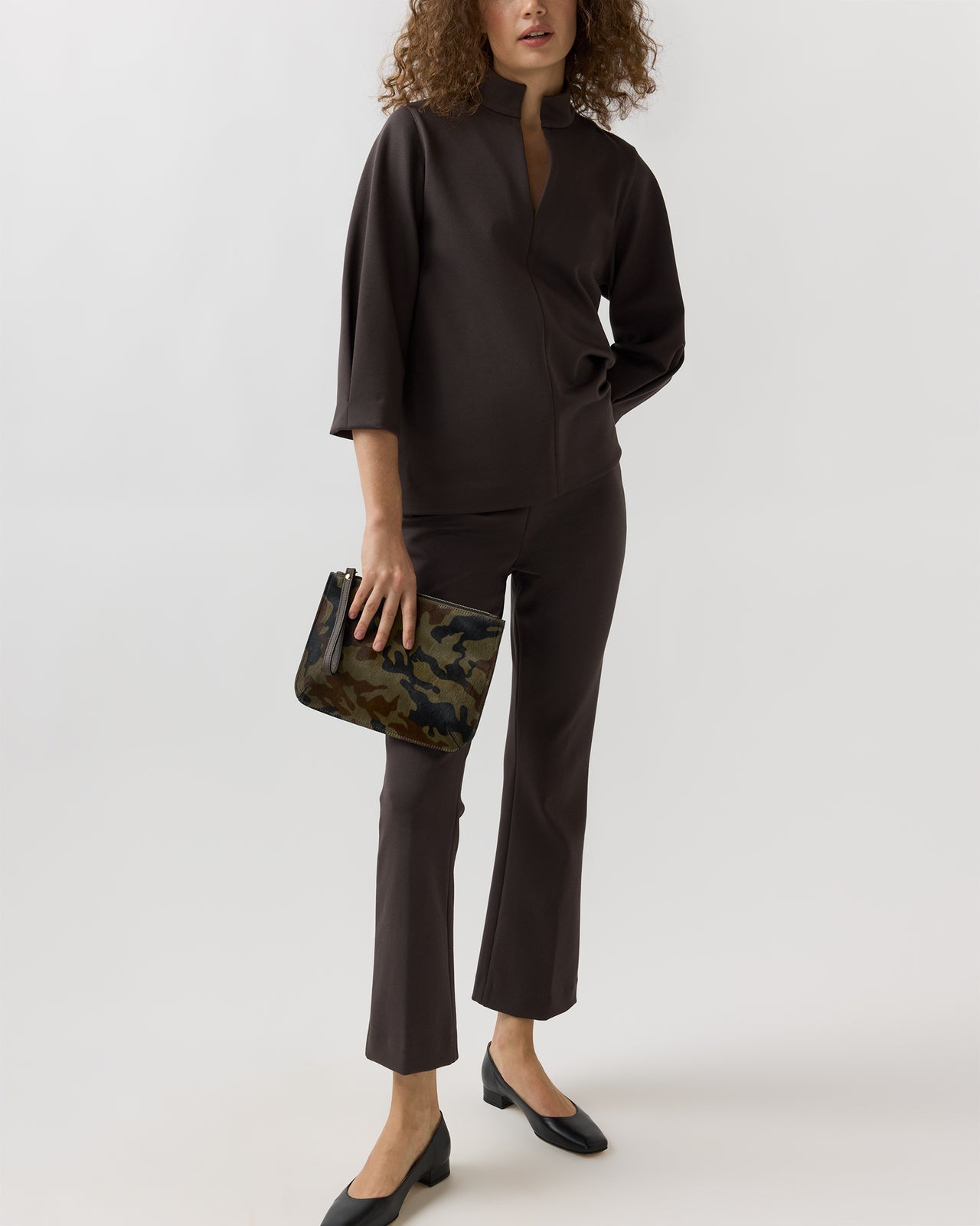 Zip Pouch in Camouflage Calf Hair