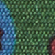 Silk Print Tie in Green/Lapis/Red Medallion