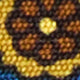 Silk Print Tie in Blue/Gold/Brown Flower Medallion
