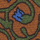 Silk Print Tie in Havana/Olive/Blue Floral Vine