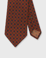 Load image into Gallery viewer, Hand-Rolled Wool Print Tie in Red/Blue/Olive Foulard
