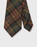 Load image into Gallery viewer, Hand-Rolled Wool Woven Tie in Forest/Brown/Gold Plaid

