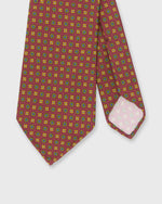 Load image into Gallery viewer, Hand-Rolled Silk Print Tie in Beet/Avocado/Yellow Flower
