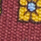 Hand-Rolled Silk Print Tie in Beet/Avocado/Yellow Flower