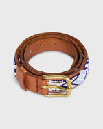 Load image into Gallery viewer, 1.25" African Beaded Belt in Navy/Blue Arrow
