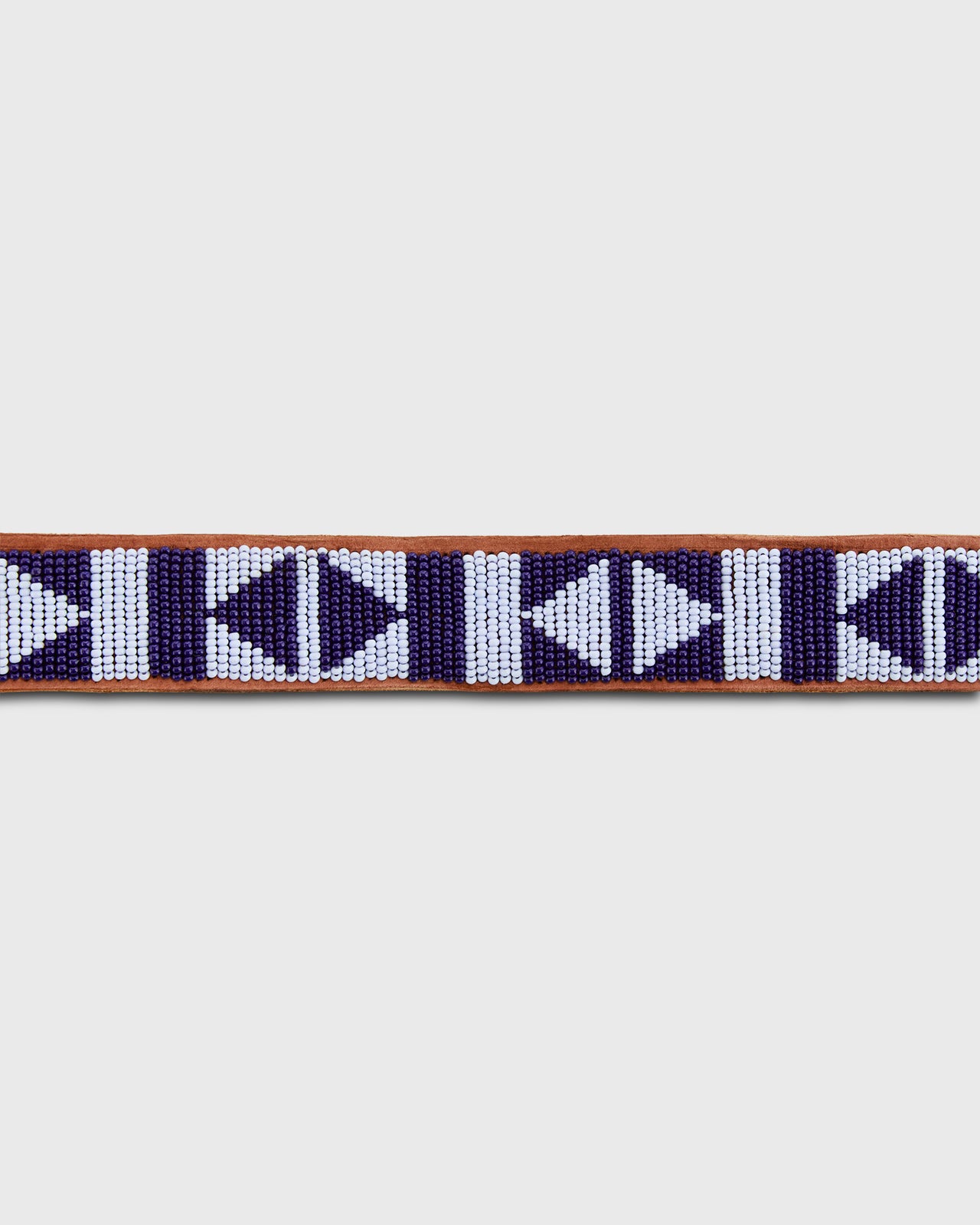 1.25" African Beaded Belt in Sky Bue/Navy Arrow
