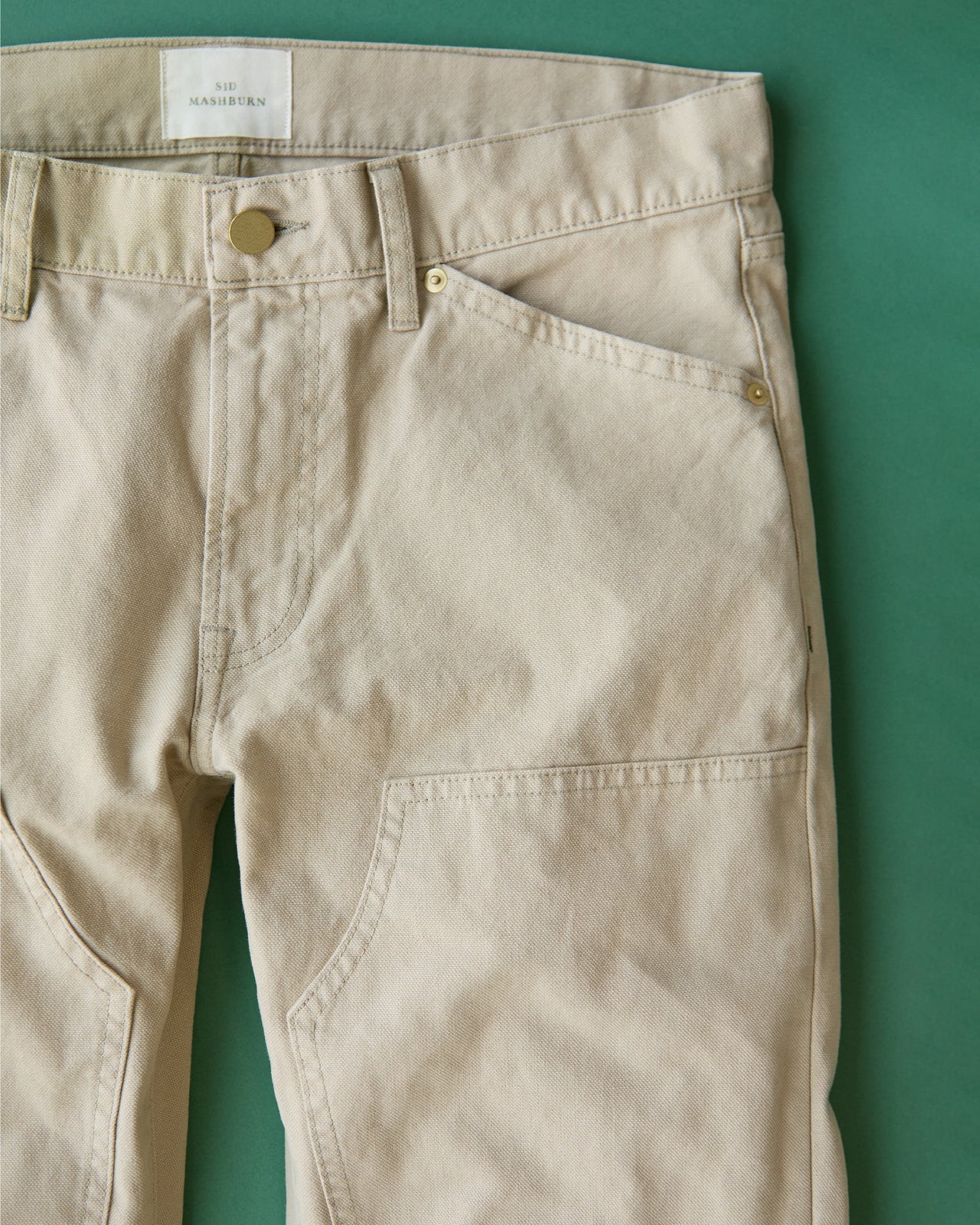 Garment-Dyed Brush Pant in Khaki Canvas