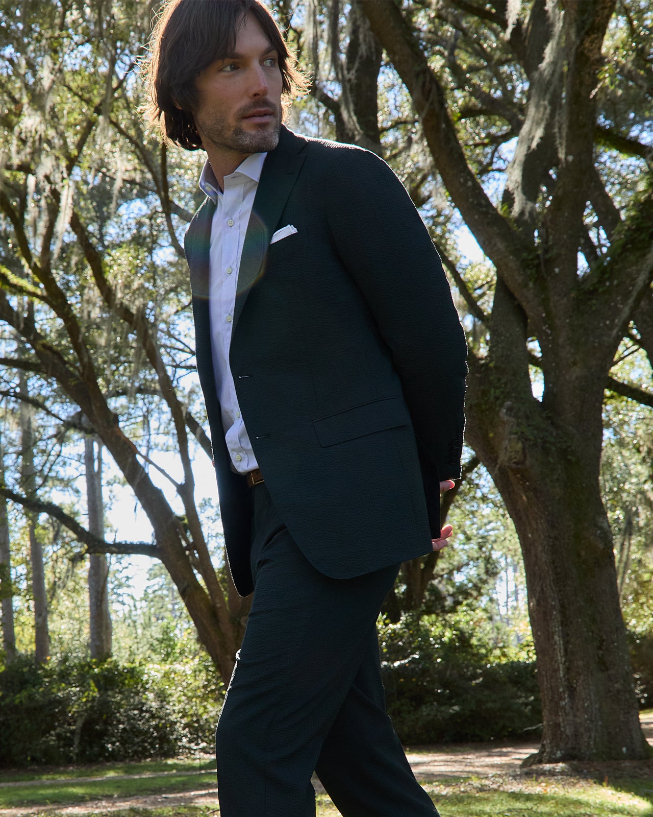 Kincaid No. 3 Suit in Dark Forest Seersucker