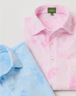 Load image into Gallery viewer, Short-Sleeved Polo in Pink/White Tie-Dye Pima Pique
