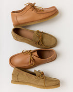 Load image into Gallery viewer, Crepe Lace-Up Moccasin in Natural Leather
