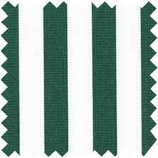 Made-to-Order Pleated Wrap Skirt in Green Awning Stripe Poplin