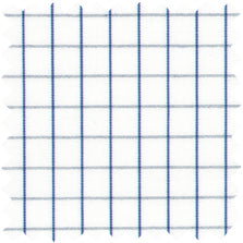 Made-to-Order Designer Tunic in White/Blue Graph Check Poplin