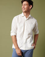 Load image into Gallery viewer, Long-Sleeved Marquez Shirt in White Cotolino

