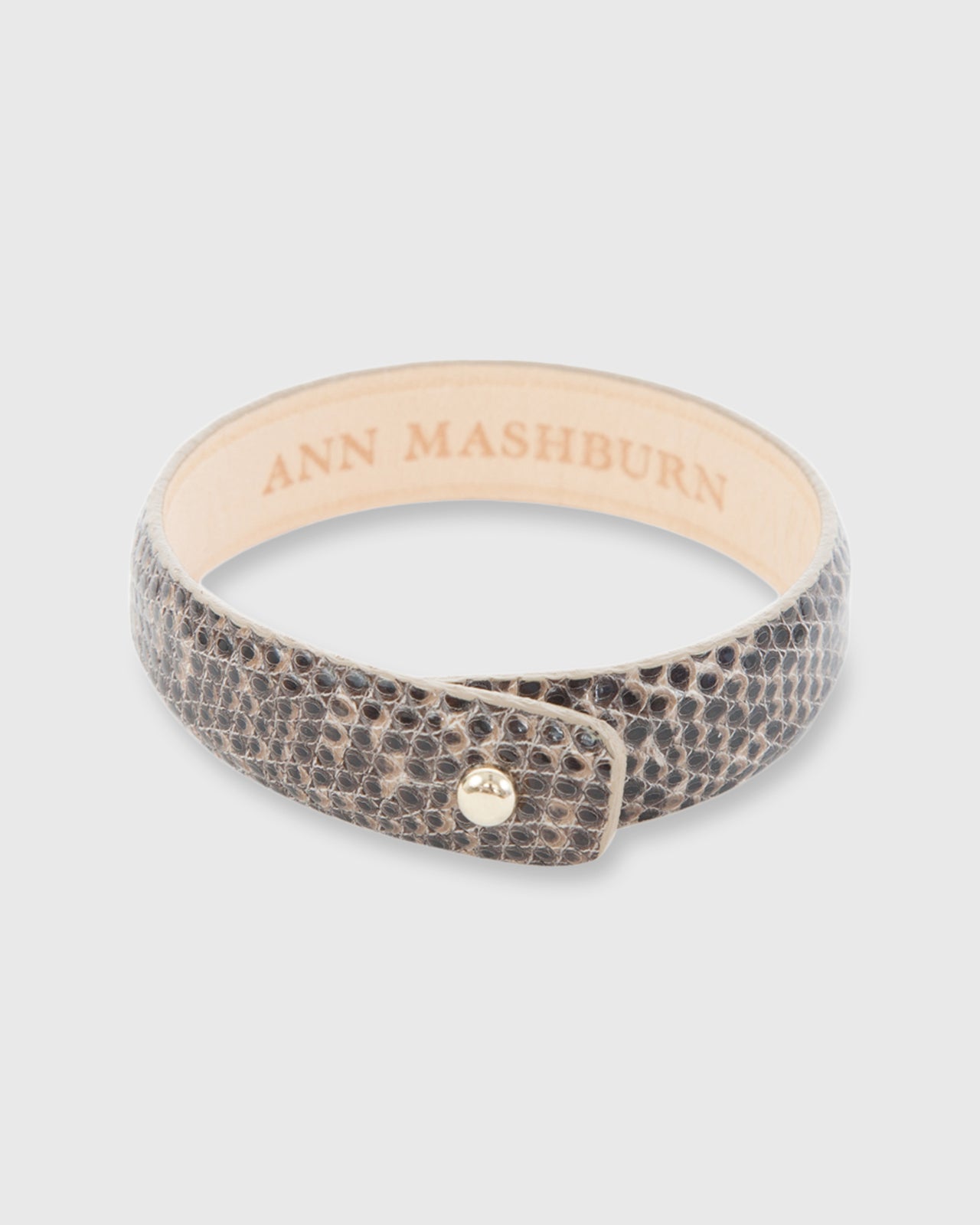 0.5" Lizard Cuff Bracelet Black/Taupe