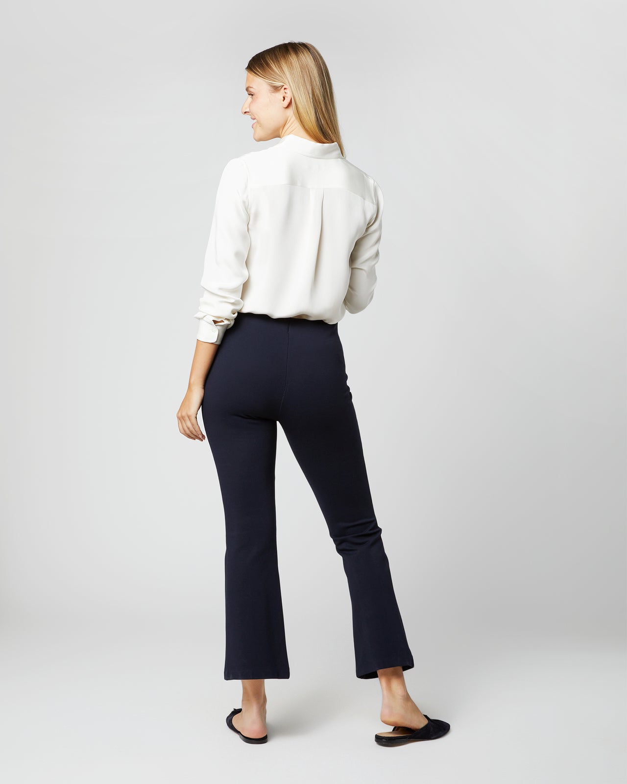 Classic Blouse in Ivory Silk Crepe de Chine