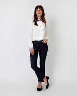 Load image into Gallery viewer, Tie-Neck Blouse in Ivory Silk Crepe de Chine
