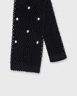 Load image into Gallery viewer, Silk Knit Tie Navy/White Dot
