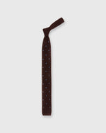 Load image into Gallery viewer, Silk Knit Tie Chocolate/French Blue Dot
