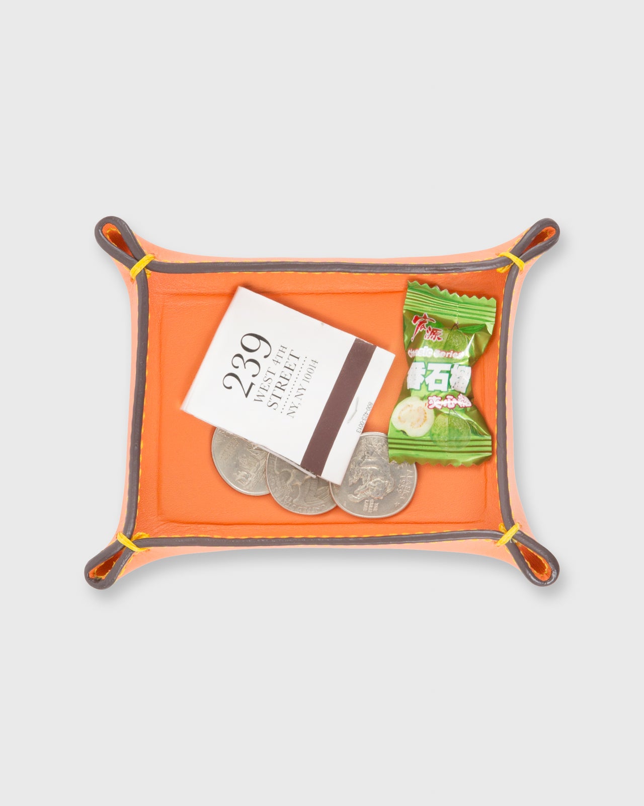 Small Tray Orange Leather