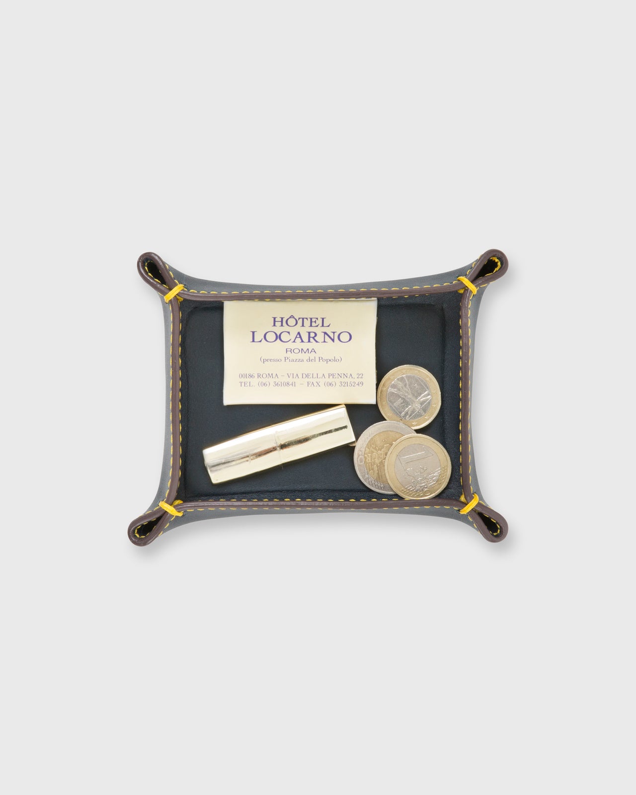 Small Tray in Navy Leather