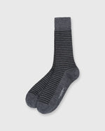 Load image into Gallery viewer, Striped Trouser Dress Socks Heather Grey/Dark Heather Extra Fine Merino
