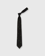 Load image into Gallery viewer, Silk Woven Club Tie Black/Green Owl
