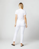 Load image into Gallery viewer, Short-Sleeved Deep-V Tee in White Pima Cotton
