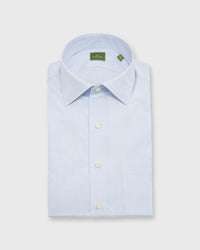 Spread Collar Dress Shirt Sky Pencil Stripe Poplin