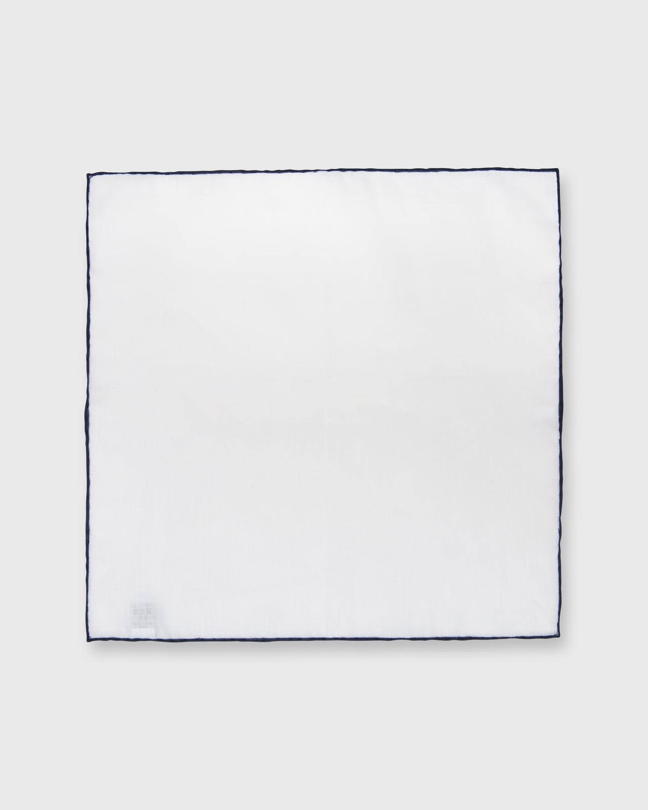 Hand-Rolled Pocket Square White Cotolino/Navy Edge