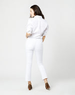 Load image into Gallery viewer, Flare Cropped 5-Pocket Jean in White Stretch Denim
