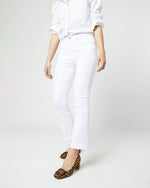 Load image into Gallery viewer, Flare Cropped 5-Pocket Jean in White Stretch Denim
